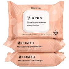 HONEST BEAUTY FRAGRANCE-FREE FACIAL WIPES, MAKEUP REMOVER, HYPOALLERGENIC, 90 COUNT