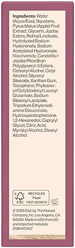 HONEST BEAUTY PURE NIGHTLY RETINYL SERUM MOISTURIZES, EXFOLIATES, REDUCES FINE LINES, VEGAN