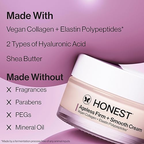 HONEST BEAUTY AGELESS FIRM SMOOTH CREAM WITH VEGAN COLLAGEN FRAGRANCE-FREE, VEGAN, 1.7OZ