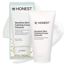 HONEST BEAUTY CALMING CREAM CLEANSER FOR SENSITIVE SKIN HYDRATING, HYPOALLERGENIC, VEGAN 4 OZ