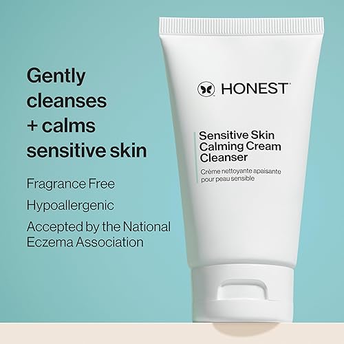 HONEST BEAUTY SENSITIVE SKIN CALMING CREAM CLEANSER HYDRATING, HYPOALLERGENIC, VEGAN 4 OZ