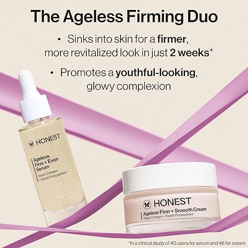 HONEST BEAUTY AGELESS FIRM SMOOTH CREAM VEGAN COLLAGEN, FRAGRANCE-FREE, 1.7 FL OZ