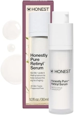 HONEST BEAUTY NIGHTLY RETINYL SERUM MOISTURIZES, EXFOLIATES, REDUCES FINE LINES, VEGAN