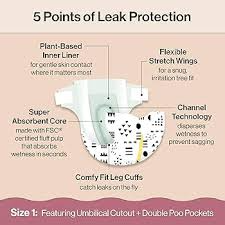 HONEST COMPANY SENSITIVE SKIN DIAPERS | HYPOALLERGENIC & FRAGRANCE-FREE | GENDER-NEUTRAL PRINTS | SIZE 1 (8-14 LBS), 136 COUNT