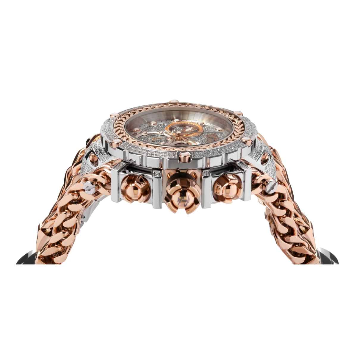 INVICTA RESERVE GLADIATOR 2.92 CARAT DIAMOND SWISS RONDA Z60 CALIBER MEN'S WATCH - 58.3MM, STEEL, ROSE GOLD (35058)