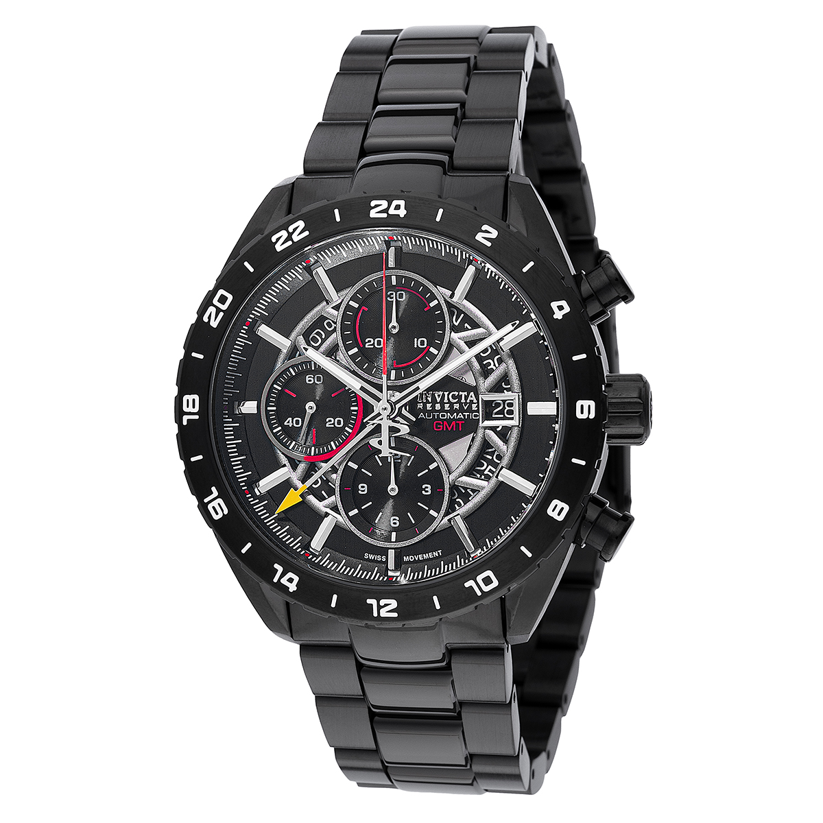 INVICTA RESERVE AUTOMATIC SWISS CHRONOGRAPH ETA VALJOUX 7754 MEN'S WATCH - 44MM, BLACK (49231)