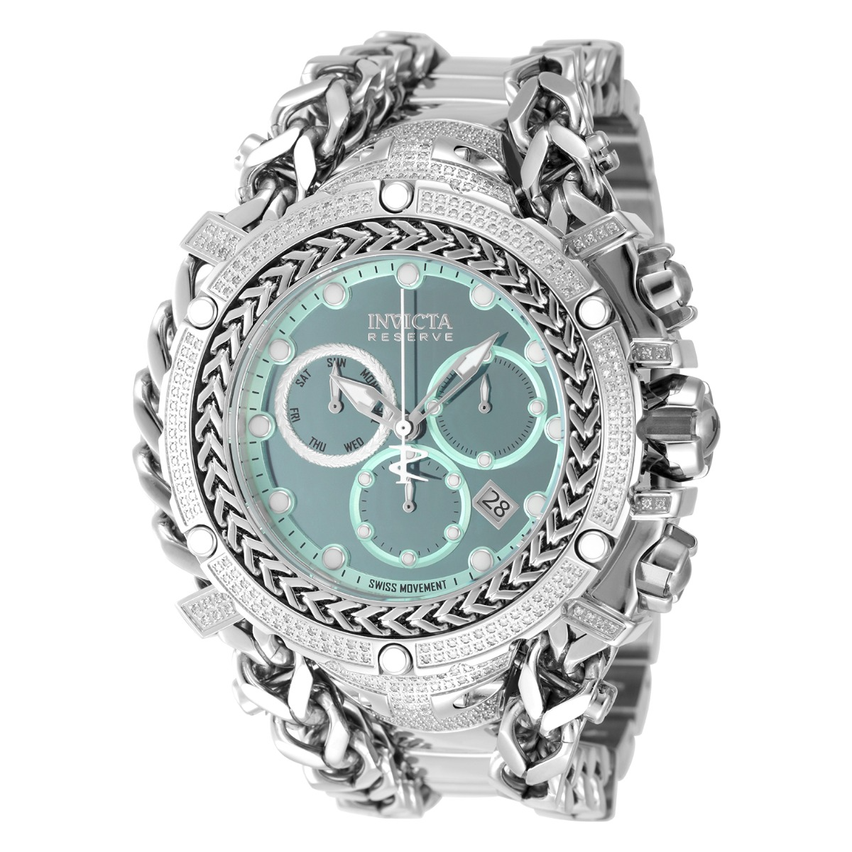 INVICTA RESERVE GLADIATOR 1.75 CARAT DIAMOND SWISS RONDA Z60 CALIBER MEN'S WATCH - 58.3MM, STEEL (48416)