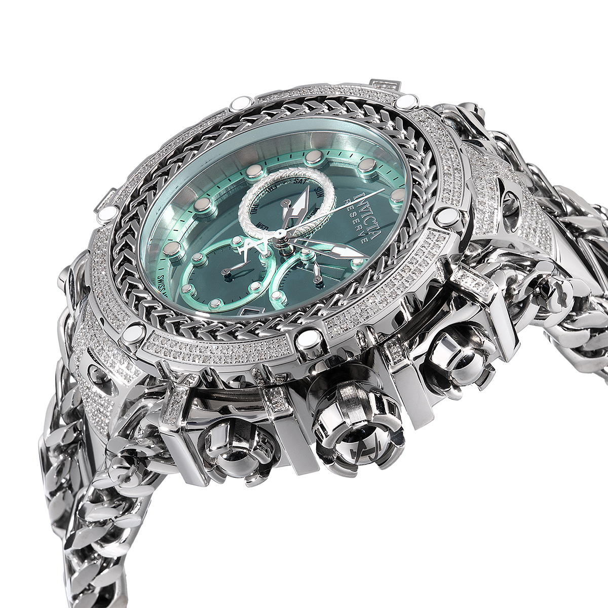 INVICTA RESERVE GLADIATOR 1.75 CARAT DIAMOND SWISS RONDA Z60 CALIBER MEN'S WATCH - 58.3MM, STEEL (48416)