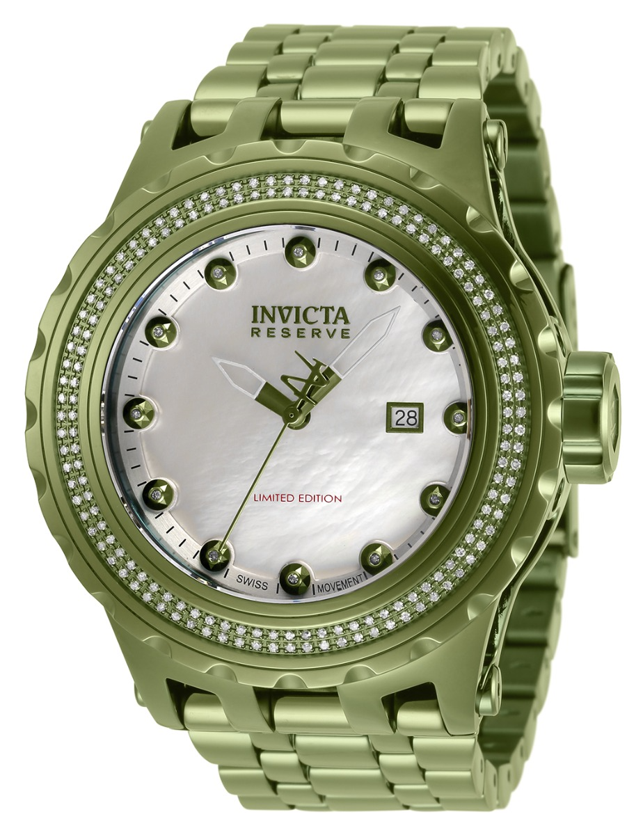 INVICTA RESERVE SPECIALTY SUBAQUA 0.76 CARAT DIAMOND SWISS RONDA 515 CALIBER MEN'S WATCH W/ MOTHER OF PEARL DIAL - 52MM, LIGHT GREEN (34305)