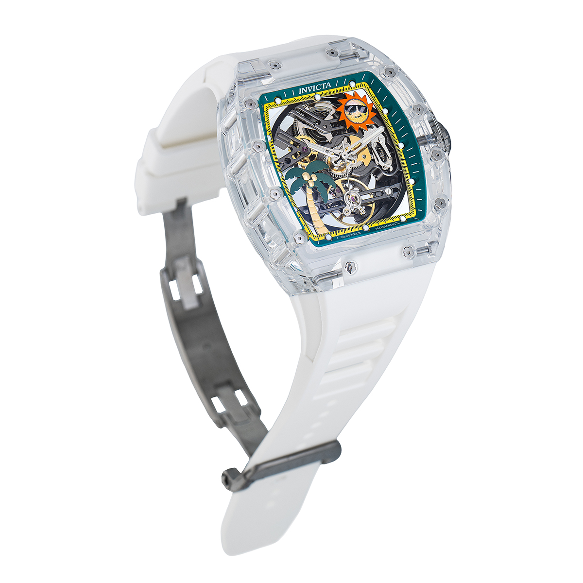 INVICTA ARTIST RADIAN PRISM AUTOMATIC MEN'S WATCH W/ SKELETON DIAL AND K9 SAPPHIRE CRYSTAL CASE - 42MM, WHITE (69137)