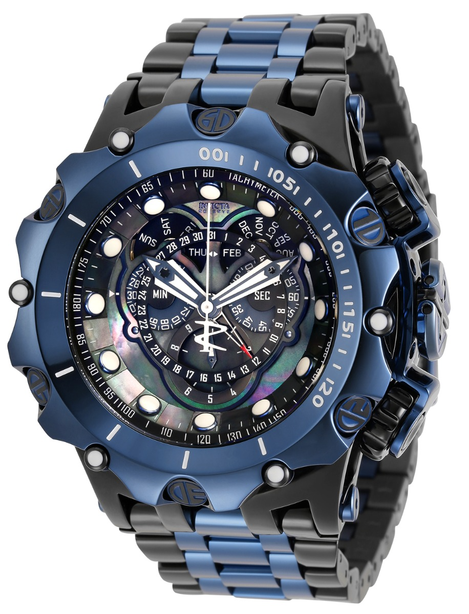 INVICTA RESERVE VENOM SWISS RONDA 5040.F CALIBER MEN'S WATCH W/ MOTHER OF PEARL DIAL - 51MM, BLACK, DARK BLUE (31726)