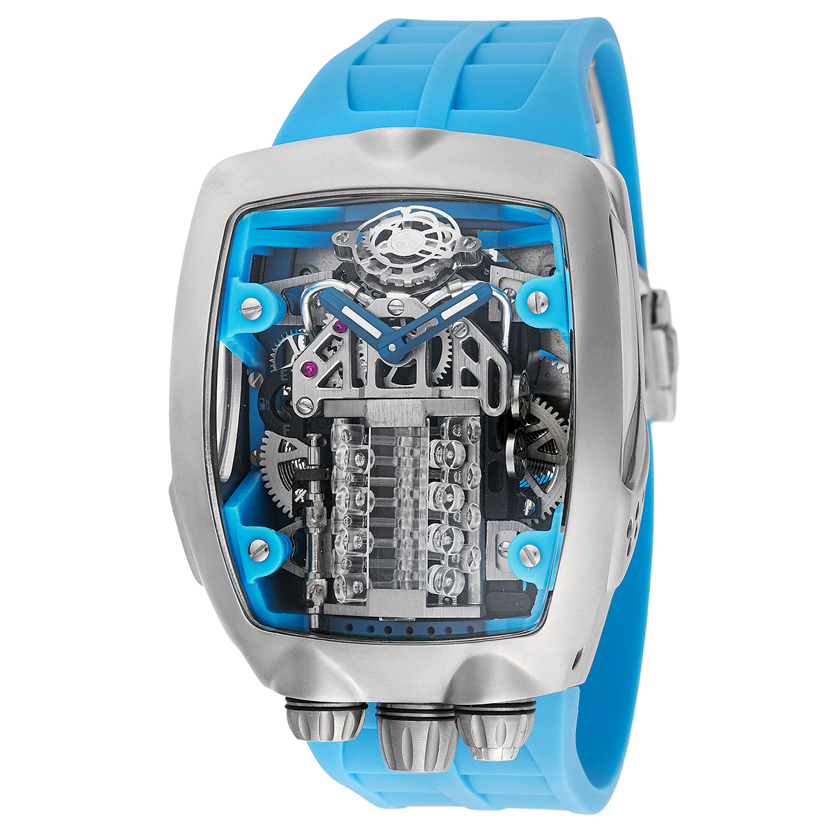 INVICTA AUTOMATIC MEN'S WATCH W/ SKELETON DIAL - 44MM, BLUE (MPW-0154)MONTRES PRESTIGE ENGINE X
