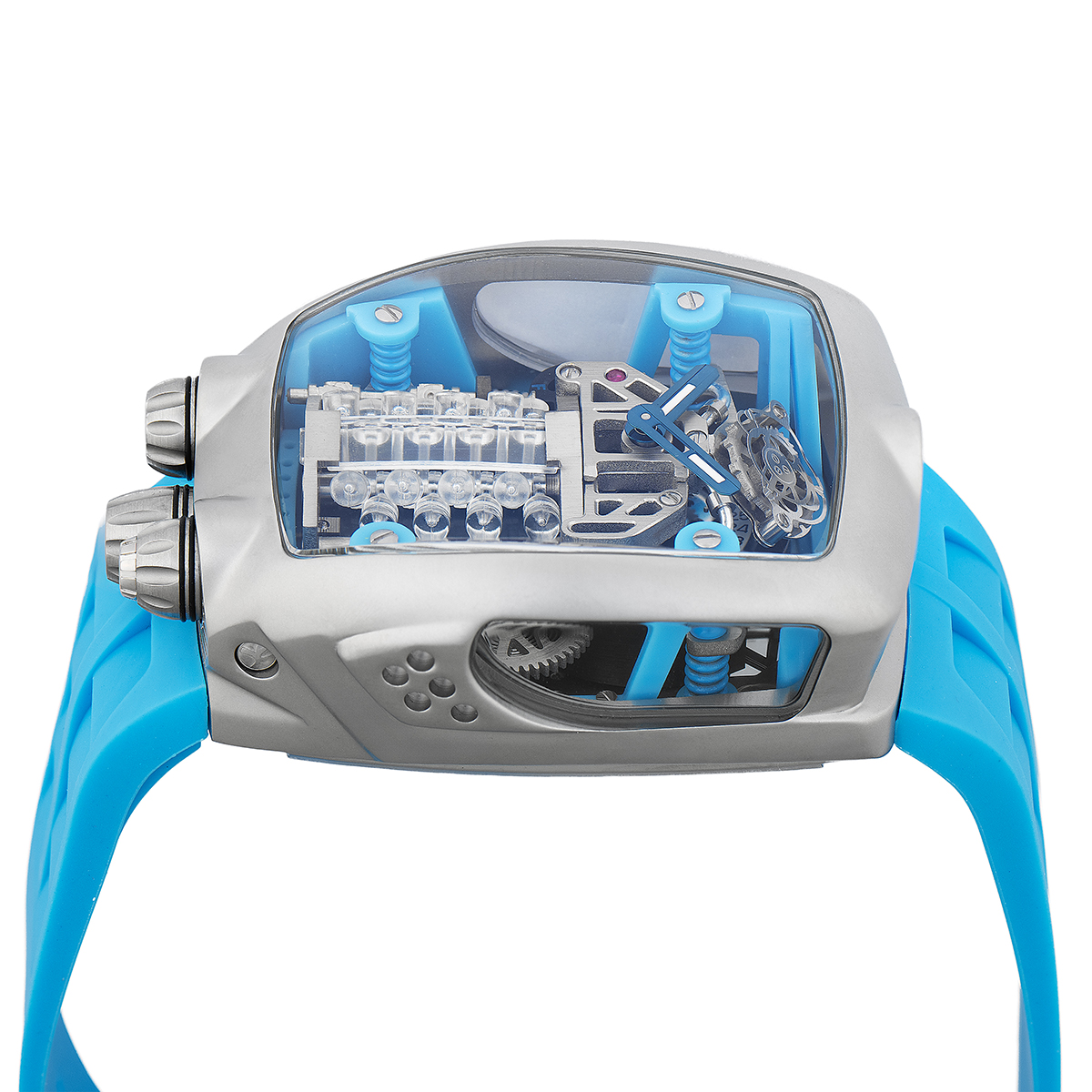 INVICTA AUTOMATIC MEN'S WATCH W/ SKELETON DIAL - 44MM, BLUE (MPW-0154)MONTRES PRESTIGE ENGINE X