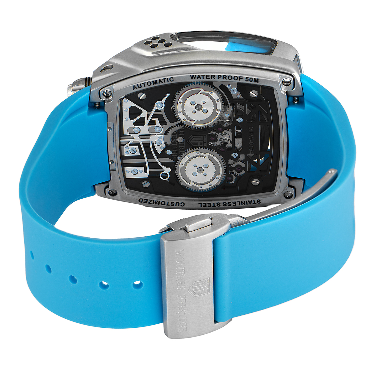 INVICTA AUTOMATIC MEN'S WATCH W/ SKELETON DIAL - 44MM, BLUE (MPW-0154)MONTRES PRESTIGE ENGINE X