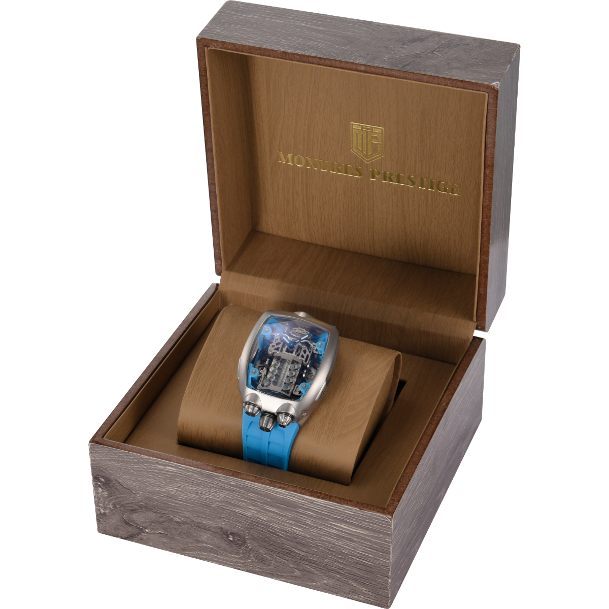 INVICTA AUTOMATIC MEN'S WATCH W/ SKELETON DIAL - 44MM, BLUE (MPW-0154)MONTRES PRESTIGE ENGINE X