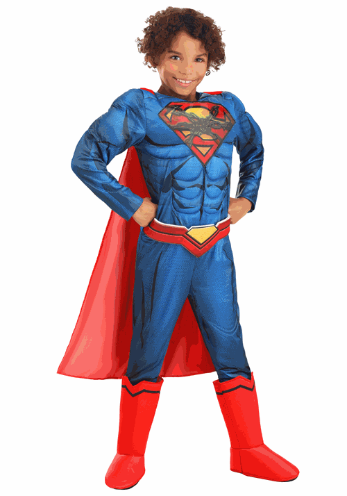 SPIRIT HALLOWEEEN COSTUMES DC COMICS DELUXE SUPERMAN KID'S COSTUME
