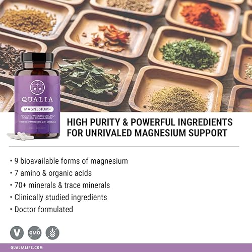 QUALIA  MAGNESIUM DOCTOR-FORMULATED, HIGH BIOAVAILABILITY, 10 MAGNESIUM TYPES 70 MINERALS FOR RELAXAT