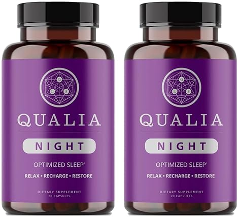 QUALIA  NIGHT SLEEP AID BY NEUROHACKER COLLECTIVE NON-HABIT, VEGAN, MELATONIN-FREE, DEEP SLEEP