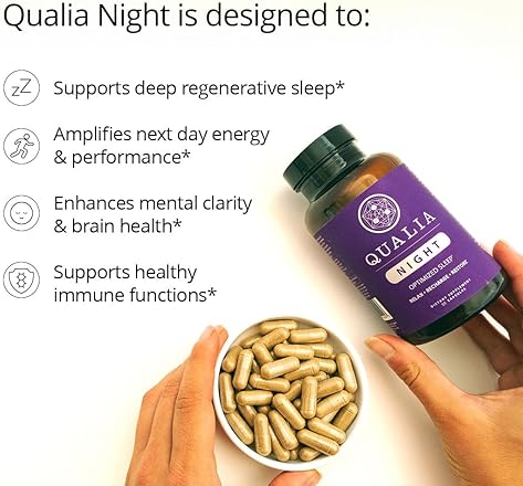 QUALIA  NIGHT SLEEP AID BY NEUROHACKER COLLECTIVE NON-HABIT, VEGAN, MELATONIN-FREE, DEEP SLEEP
