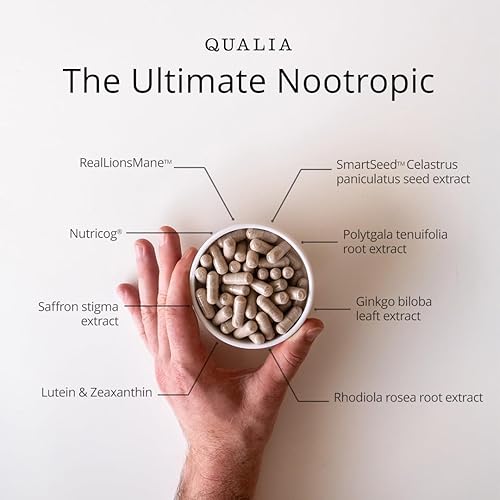 QUALIA  MIND CAFFEINE-FREE NOOTROPIC FOCUS, CONCENTRATION PRODUCTIVITY, 6-WEEK SUPPLY