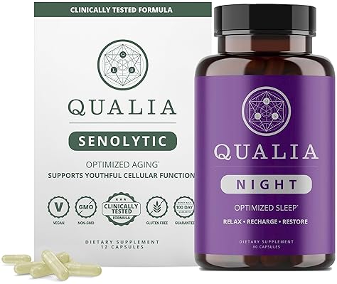 QUALIA NIGHT SENOLYTIC BUNDLE SCIENCE-BASED SLEEP CELL REPAIR SUPPLEMENTS