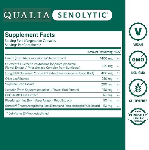 QUALIA NIGHT SENOLYTIC BUNDLE SCIENCE-BASED SLEEP CELL REPAIR SUPPLEMENTS