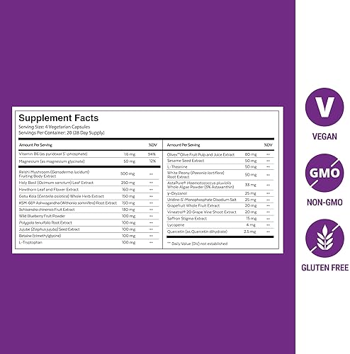 QUALIA  NIGHT SLEEP AID - NON-HABIT, MELATONIN-FREE, VEGAN, 80 CAPS 1 MONTH