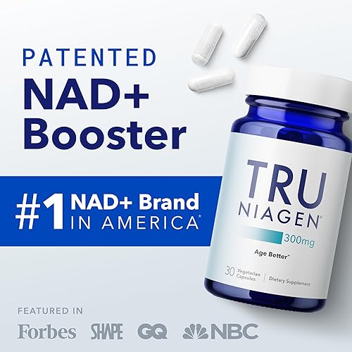 TRU NIAGEN NAD BOOSTER 300MG NIAGEN, 30 SERVINGS, 2 BOTTLES ANTI-AGING ENERGY SUPPORT