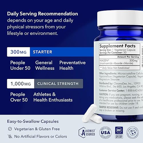 TRU NIAGEN NAD BOOSTER 300MG NIAGEN ANTI-AGING, CELL ENERGY BRAIN SUPPORT, 30 SERVINGS