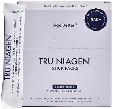 TRU NIAGEN NAD BOOSTER 300MG CELLULAR ENERGY, REPAIR HEALTHY AGING POWDER, 30 STICK PACKS