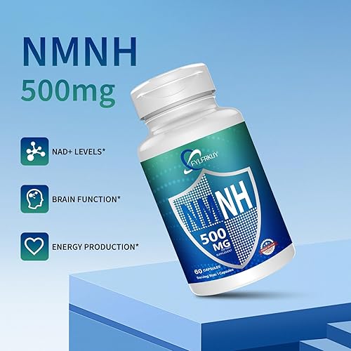 NMNH 500MG NAD SUPPLEMENT PURE ORGANIC DIHYDRONICOTINAMIDE MONONUCLEOTIDE, 60 CAPSULES