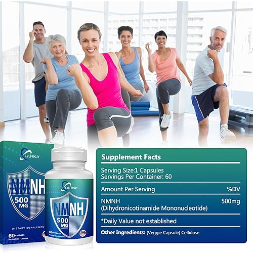 NMNH 500MG NAD SUPPLEMENT PURE ORGANIC DIHYDRONICOTINAMIDE MONONUCLEOTIDE, 60 CAPSULES