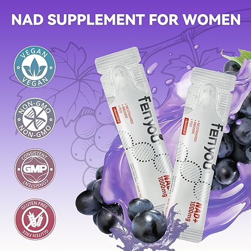 NAD SUPPLEMENTS WITH NICOTINAMIDE RIBOSIDE, RESVERATROL PQQ ANTI-AGING ENERGY BOOSTER, 30 VEGAN GRAP