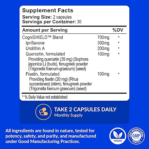 BRAIN HEALTH SUPPLEMENT 60 COUNT SUPPORTS MEMORY, RECALL PROTECTS AGAINST AGE-RELATED DECLINE