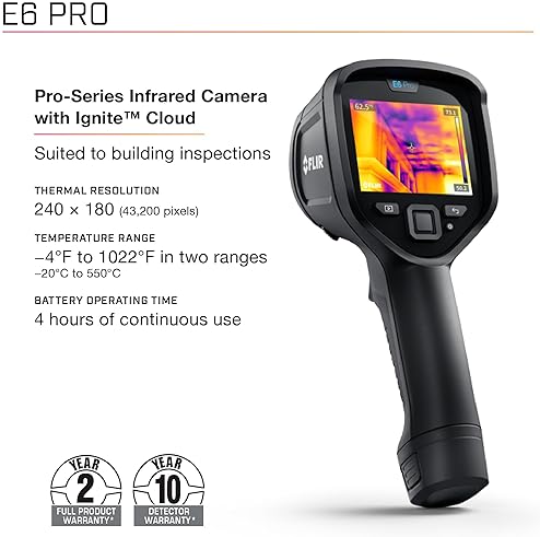 FLIR E6 PRO THERMAL IMAGING CAMERA WITH WIFI HIGH-RESOLUTION INFRARED FLIR IGNITE CLOUD