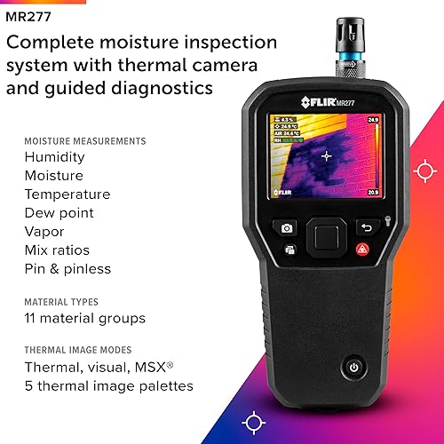 FLIR MR277 MOISTURE METER WITH MSX IR CAMERA HYGROMETER FOR ACCURATE BUILDING INSPECTION