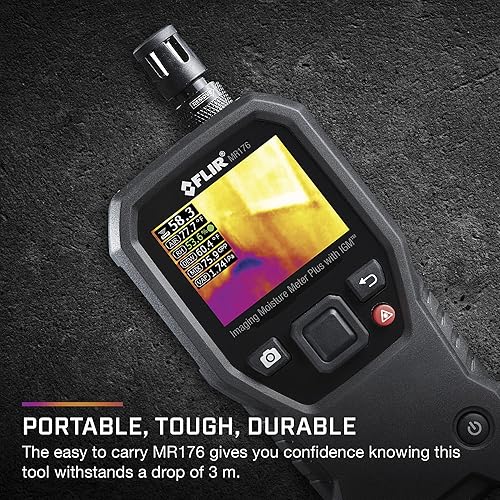 FLIR MR176 THERMAL IMAGING MOISTURE METER WITH IGM, REPLACEABLE HYGROMETER, PIN PINLESS