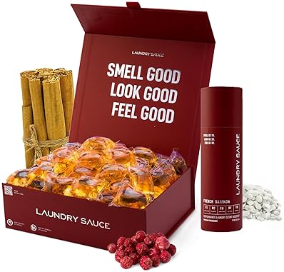 LAUNDRY SAUCE FRENCH SAFFRON LAUNDRY DETERGENT PODS SCENT BOOSTER NATURAL, HE COMPATIBLE