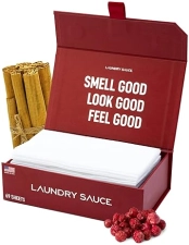 LAUNDRY SAUCE DRYER SHEETS FRENCH SAFFRON, ESSENTIAL OILS, SOFTENS FABRIC, 69 COUNT, ECO-FRIENDLY