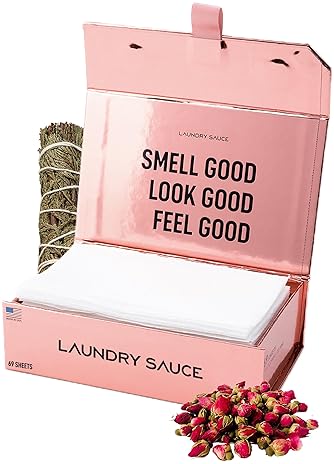 LAUNDRY SAUCE EGYPTIAN ROSE DRYER SHEETS SOFTENS FABRIC, REMOVES STATIC, ECO-FRIENDLY, 69 CT
