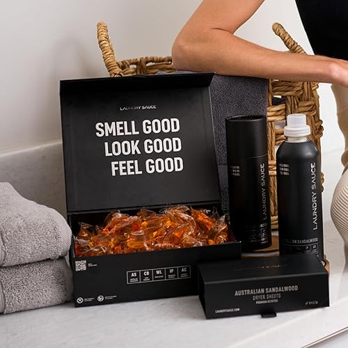 LAUNDRY SAUCE SIGNATURE BUNDLE AUSTRALIAN SANDALWOOD SCENTED PODS, SOFTENER, DRYER SHEETS