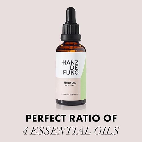HANZ DE FUKO VEGAN HAIR BEARD OIL GROWTH, HYDRATION WITH ARGAN, JOJOBA VITAMIN E 1.76 OZ