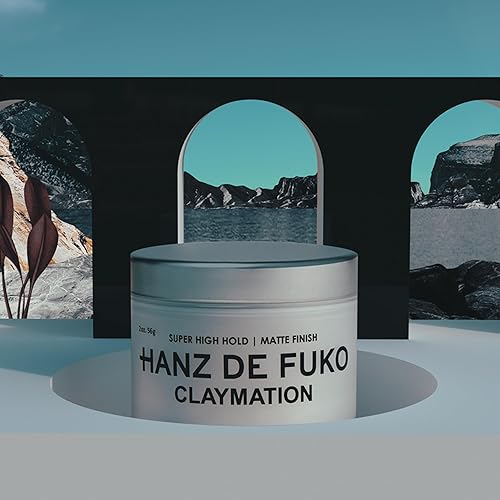 HANZ DE FUKO CLAYMATION HAIR CLAY HIGH HOLD MATTE FINISH, 2 OZ TRAVEL SIZE FOR MEN