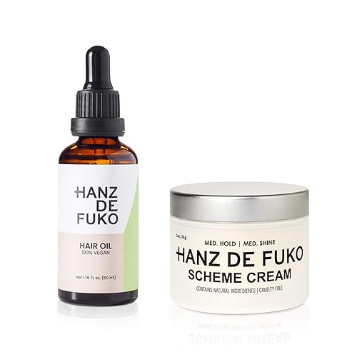 HANZ DE FUKO MEN S VEGAN HAIR OIL 1.76 OZ SCHEME STYLING CREAM 2 OZ BEARD CARE BUNDLE