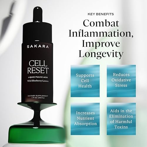 SAKARA CELL RESET FULVIC ACID DROPS WILD BLUEBERRY LEMON ANTIOXIDANT TINCTURE 30ML