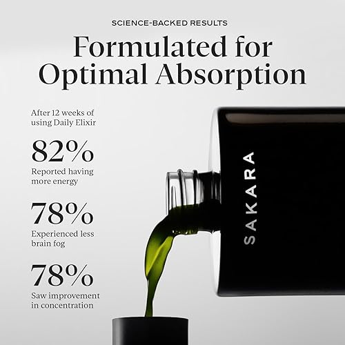SAKARA DAILY ELIXIR LIQUID MULTIVITAMIN PLANT-BASED, SUGAR-FREE, LEMON MINT, 16 FL OZ