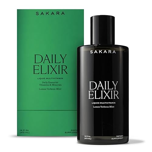 SAKARA DAILY ELIXIR LIQUID MULTIVITAMIN PLANT-BASED, SUGAR-FREE, LEMON MINT, 16 FL OZ