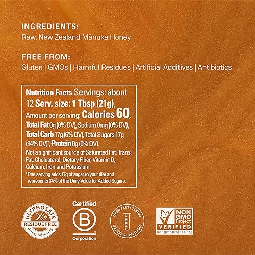 MANUKORA RAW MANUKA HONEY MGO 850 NZ, NON-GMO, MONOFLORAL, IMMUNE DIGESTIVE SUPPORT 250G