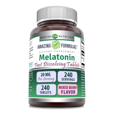 AMAZING FORMULAS MELATONIN 20MG FAST DISSOLVE 240 TABLETS MIXED BERRY NON-GMO GLUTEN FREE