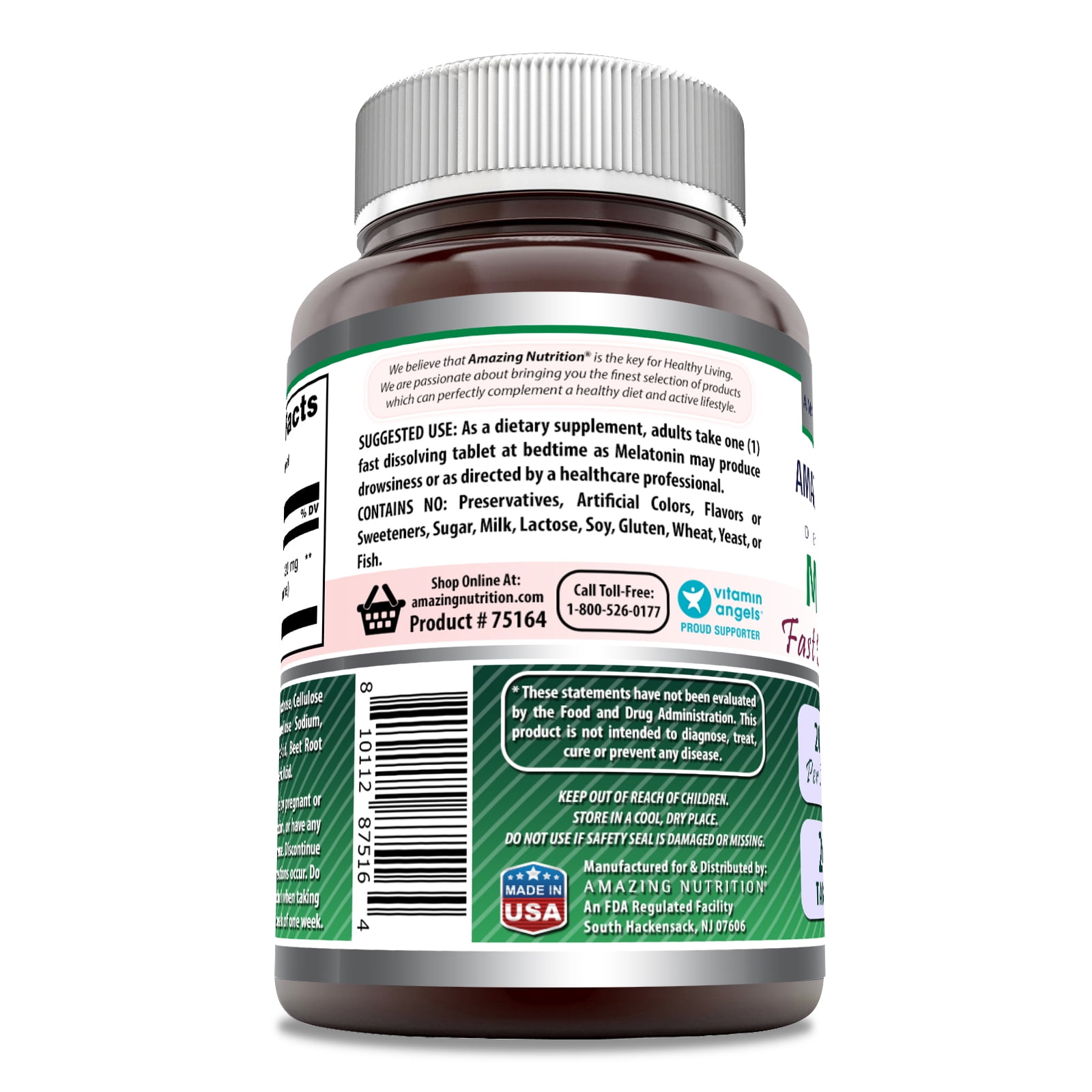 AMAZING FORMULAS MELATONIN 20MG FAST DISSOLVE 240 TABLETS MIXED BERRY NON-GMO GLUTEN FREE